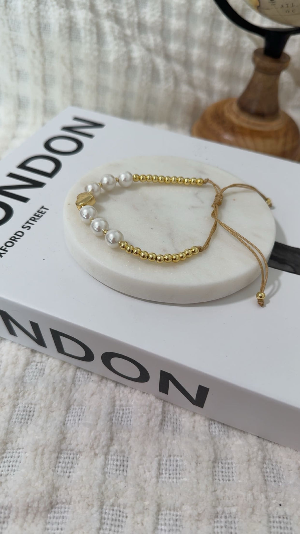 Heart Pearl Gold Beads Bracelet