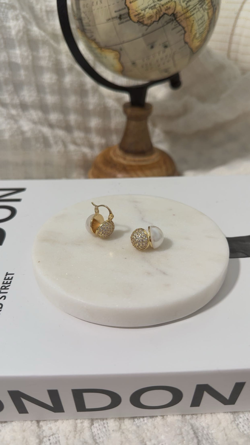 Golden Pearl Glam Earrings