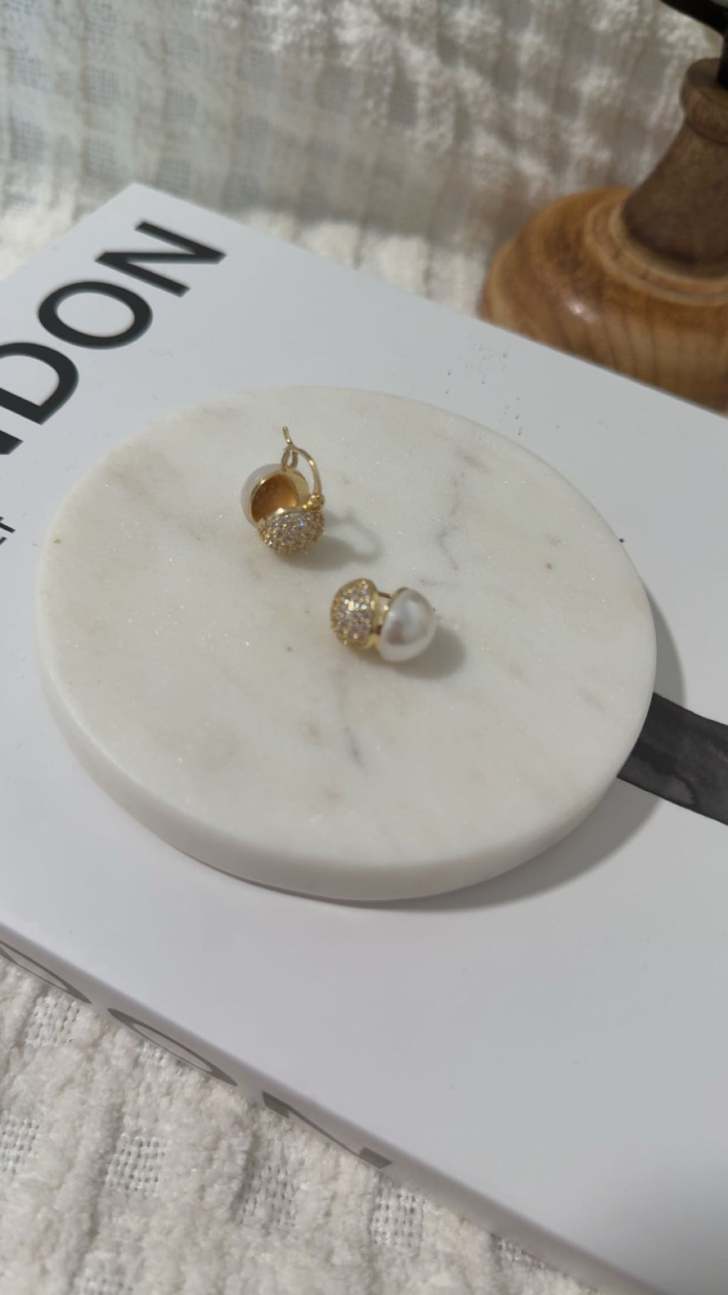 Golden Pearl Glam Earrings