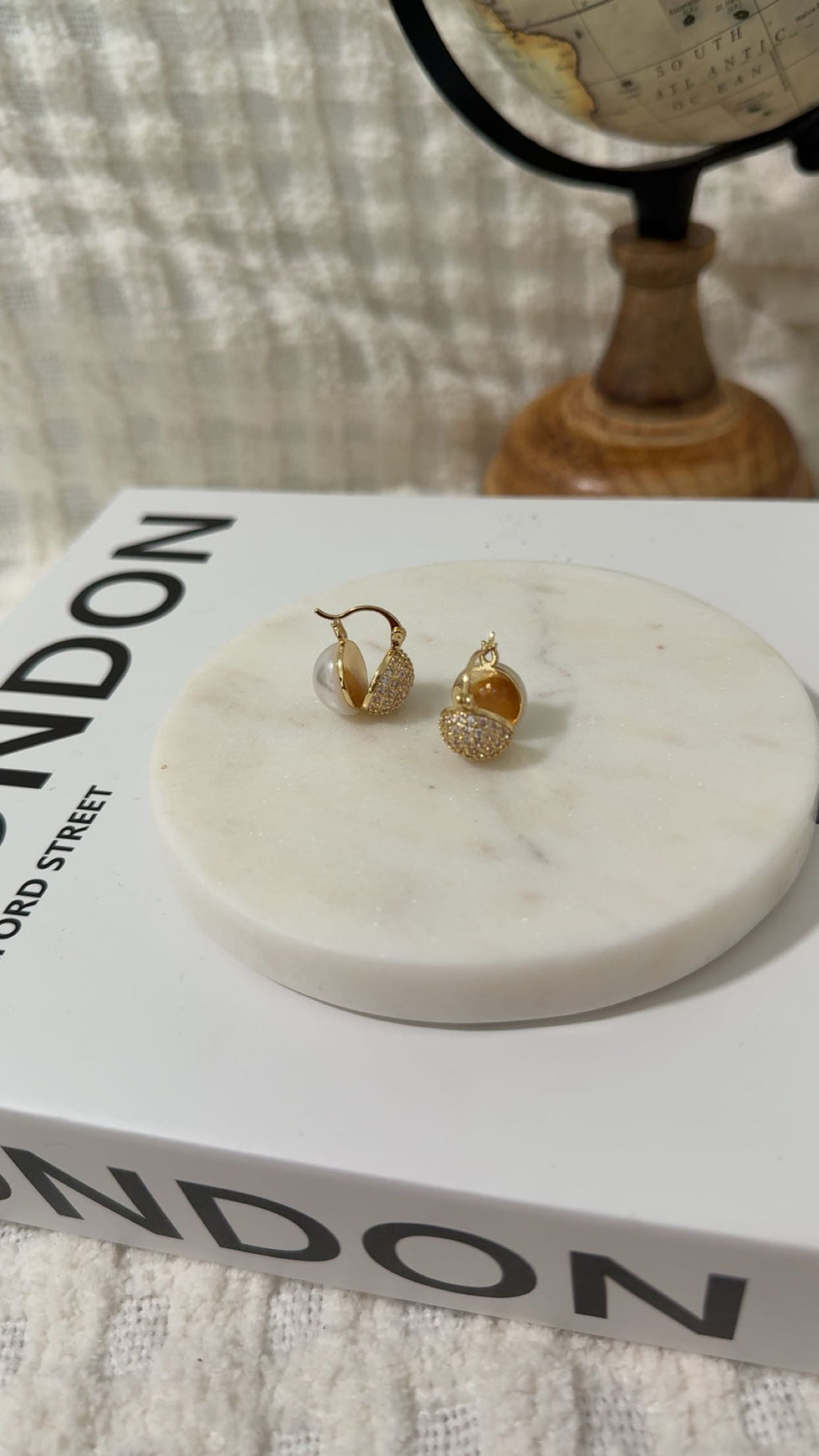 Golden Pearl Glam Earrings