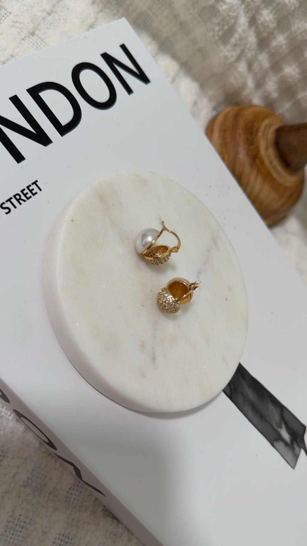 Golden Pearl Glam Earrings