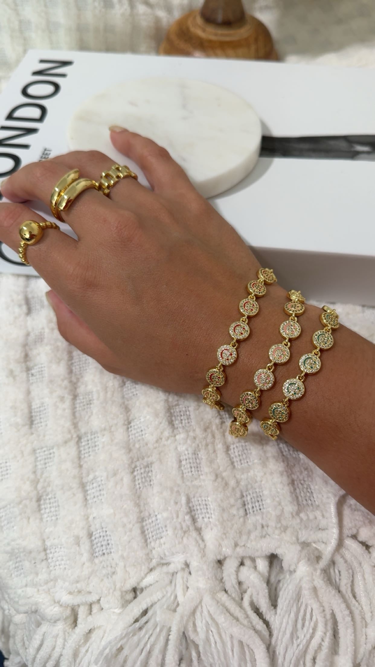 Multi Smiley Face Bracelet
