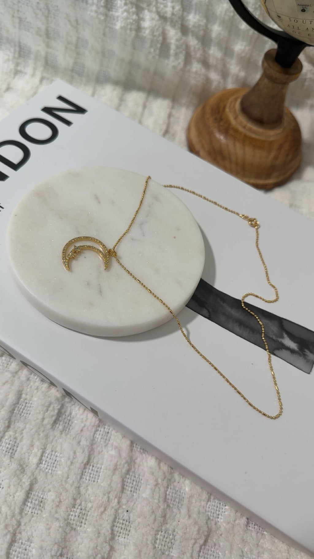 Moon and 2 Stars Necklace