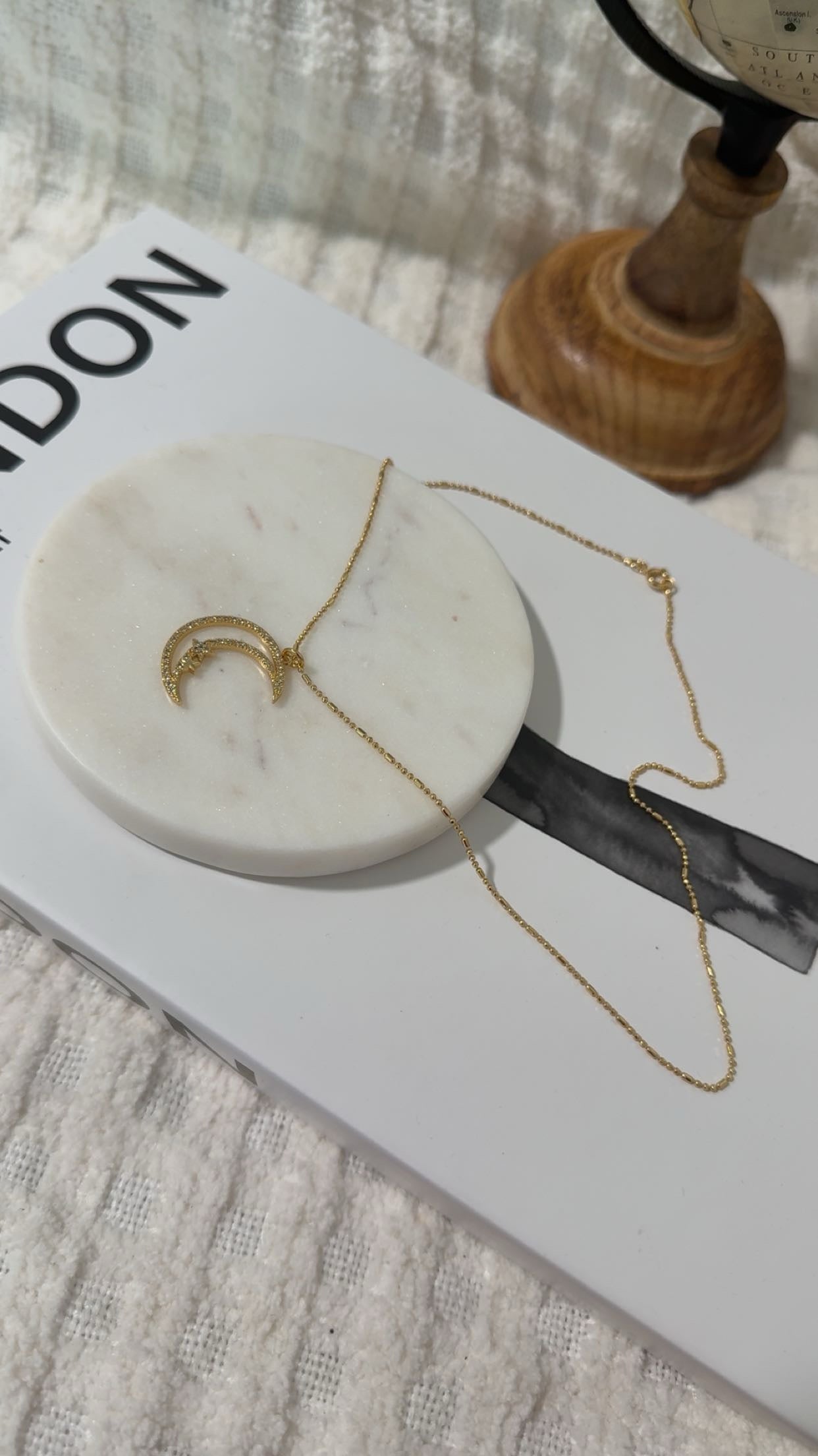 Moon and 2 Stars Necklace