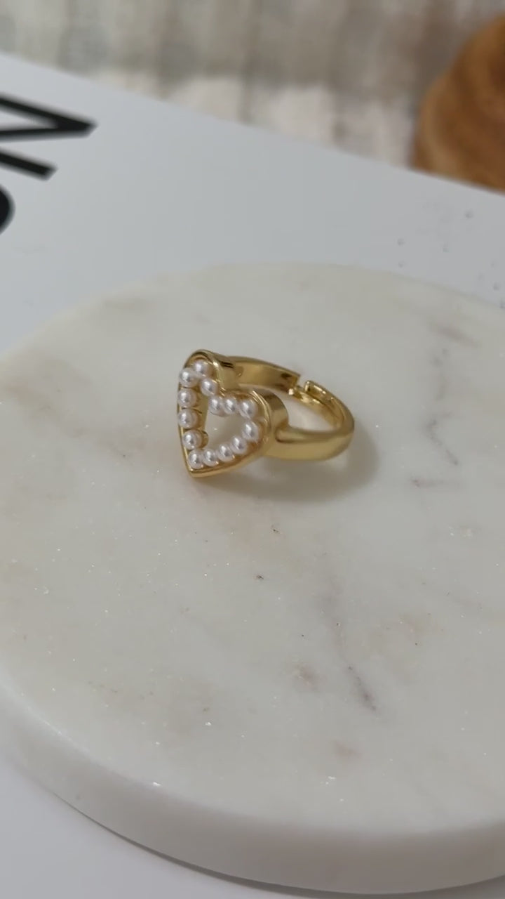 Pearl Heart Ring